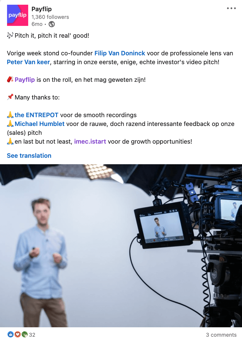Payflip's LinkedIn post about tax-optimised, personalised pay packages