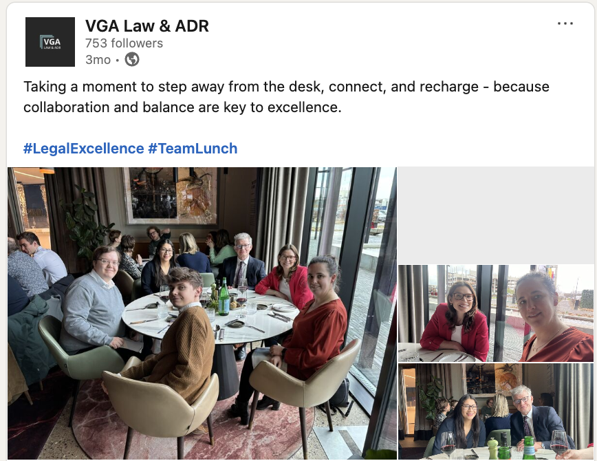 VGA Law & ADR share a photo from a restaurant visit on LinkedIn